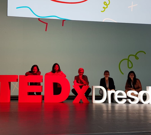 Pitching the Peace slam initiative project at TEDx Dresden 2018
